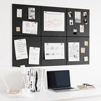 Neatsure Large Cork Board for Wall, 36" x 24" Bulletin Board with Pushpins, 6 Panels Felt Tiles Tack Push Pin Board for Office, Dark Gray