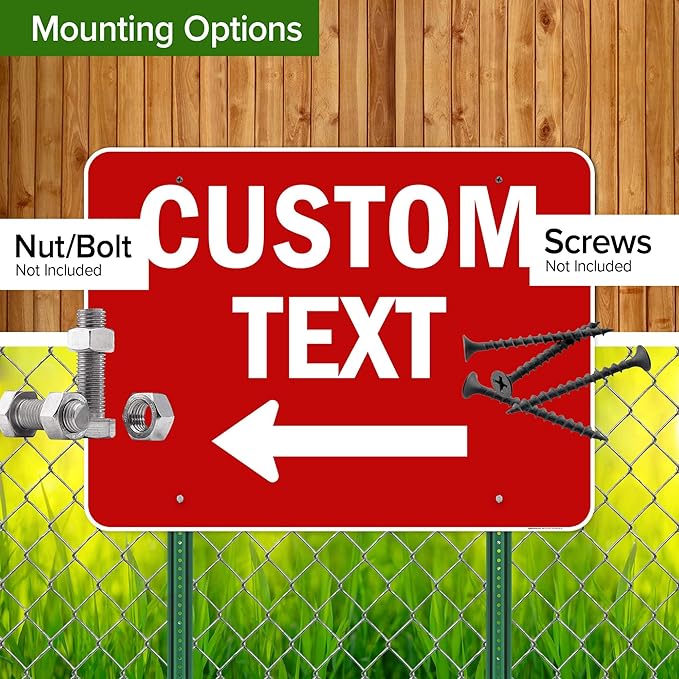 Custom Arrow,Custom Directional Sign, Left Arrow,36x48 Inches, Rust Free DiBound, Fade Resistant, Made in USA by My Sign Center