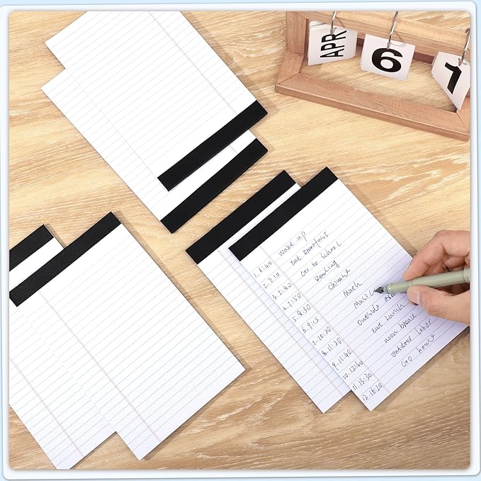 Thboxes 6 Pack Legal Pad 5x8, 180 Sheets Small Note Pad College Ruled Writing Pad Perforated Notepad for School, Office, To-Do Lists Grocery List Shopping List, 30 Sheets White