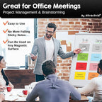 Attractivia Dry Erase Magnetic Labels 5.6 x 3.7 in, Solid Colors, Large Dry Erase Magnets, 36-Pack, Colored Erasable Write-On All-Purpose Labels, for Office, Education, Home, Whiteboard