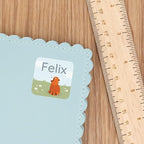 Large Name Labels for Kids (33) - Custom Stickers for Daycare and School Supplies - Durable, Waterproof Stickers for Water Bottles, Lunch Boxes, and More with Unique Designs - Red Panda