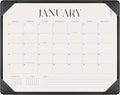 Simplified Desk Calendar 2026-2027 with Desktop Mat, Desk Pad Calendar from January 2026 to June 2027, 14 x 11 Inch, Desk Blotter Calendar for Home Office and School, Easy Planning, Black