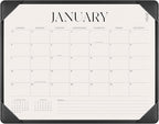 Simplified Desk Calendar 2026-2027 with Desktop Mat, Desk Pad Calendar from January 2026 to June 2027, 14 x 11 Inch, Desk Blotter Calendar for Home Office and School, Easy Planning, Black