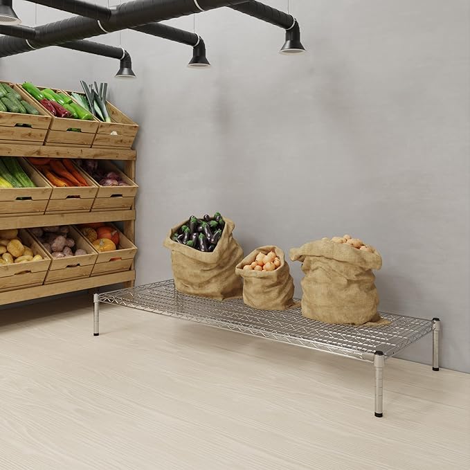Regal Altair 24''W x 60''L x 8''H Chrome Plated Wire Dunnage Rack | Off The Floor Storage