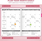 Clever Fox Planner Large – Undated Weekly & Monthly Planner for Productivity, Time Management & Goals – Organizer Journal – 7x10” (Hot Pink)