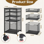 Sbanmao Rolling File Cart with 4 Storage Drawers, Filing Cabinet for Home Office, Hanging File Folder Organizer with Wheels Under Desk, Utility Craft Cart Printer Stand, Black, Patent Pending