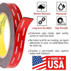 CANOPUS Double Sided Tape, 5952 Heavy Duty Mounting Tape, Strong Bond & Weatherproof Seal Strip for Automotive Mounting, Picture and Photo Frame, Poster, Craft, 0.75 in x 15 ft, Black, Made in USA