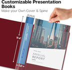 Dunwell Presentation Binder 24-Pocket, Displays 48 Pages, 8.5x11 Portfolio Binder with Plastic Sleeves, Storage and Organizer for Documents, Certificates, Projects, Photos (Ruby)