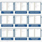 SUNEE End of Life Planner - I‘m Dead Now What Planner, Large Print Spiral-Bound Estate Organizer with Tabs for Seniors & Family. Covers Final Wishes, Passwords & Funeral Planning.A5 (6.4”x8.5“), Blue