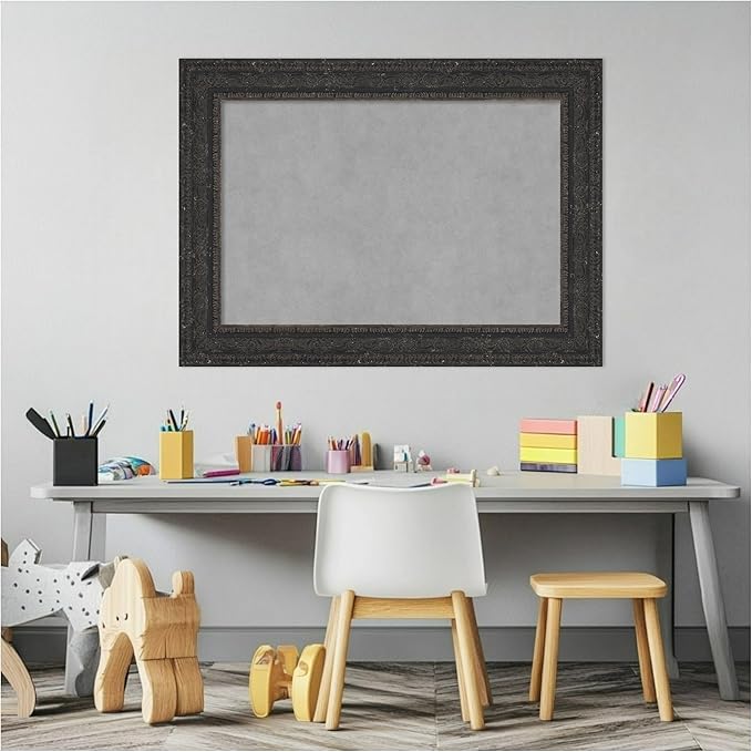 Amanti Art Black Framed Magnetic Board 21x29 Medium Vision Board for use with Magnets, 100% Metal Sheet to Display Items as Office Decor or for Home Organization in mudroom, Kitchen or Kids Room