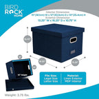 Internet's Best Collapsible File Storage Organizer - Decorative Linen Filing & Storage Office Box - Letter/Legal - Navy - 1 Pack