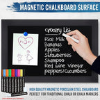 HBCY Creations Rustic Black Magnetic Wall Chalkboard, Small Size 11" x 17", Framed Decorative Chalkboard - Great for Kitchen Decor, Weddings, Restaurant Menus and More! … (11" x 17")…