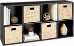 Best Choice Products 8-Cube Storage Organizer, 13.5in Shelf Opening, Bookcase, Display Shelf, Customizable w/ 2 Removable Back Panels – Black