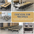 Conference Table,55.1''Folding Conference Room Table for 4-12 People,Mobile Flip Top MeetingTraining Table with Different Coulor and Styles for Offices, Classrooms,Meeting Room (8, 61''E)