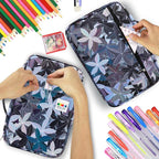 YOUSHAERS 300 Slots Pencil Case - Color Pencil Case Organizer Pen Case with Multilayer Holder for Prismacolor Colored Pencils & Gel Pen (Leaves)
