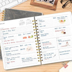 2026 Planner 8.5 x 11, Large Weekly Monthly Planners with Tabs, A4 Spiral Bound Daily Calendar 2026 Planner, 12 Month Agenda from Jan. to Dec., Flexible Cover Appointment Book(Black Gold Flower)
