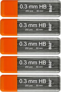 Bild Premium 1250 Leads of 0.3 mm HB Mechanical Pencil Lead Refills (HB Mega, 0.3 mm)