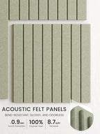 Bumusty Large Cork Board Alternative-36 x24 Felt Bulletin Board Tiles, with 30 Pushpins, 40 Adhesive Tabs, 6-Pack Slat Wall Paneling, Cork Boards for Office Push Pin Board Felt Board-Sage