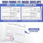 500 1099 MISC Tax Envelopes, Designed for 1099 income Misc, 1099-R, DIV, INT Tax Forms For Quickbooks or Tax Software, Double-Window Security Envelope 5 5/8 x 9, Gummed Seal, Box of 500 Envelopes