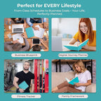 IN-LUXPRO Daily Planner 2026 with One Page Per Day,(A5-8.5" x 5.9"),12 Months Calendar Hourly Appointment Book Monthly Tabs & Self-adhesive Pen Holder,Inner Pocket, Vegan Leather Hardback,Light Blue