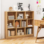 Tangkula 10-Cube Bookshelf, 47.5”L Floor Bookcase with 2 Anti-Tipping Kits, Freestanding Storage Organizer, 4-Tier Display Shelf for Home, Office & Dorms, Natural/White (Natural, 10-Cube)