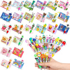 Pajean 24 Sets Valentine's Day Gifts for Classroom Exchange Cute 4-in-1 Multicolor Ballpoint Pens with Cards Valentines Party Favors School Students Prizes Bag Fillers Sweet Stationery Supplies