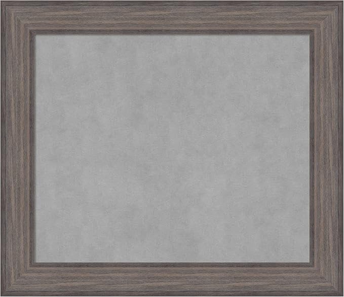 Amanti Art Grey Framed Magnetic Board 25x29 Medium Vision Board for use with Magnets, 100% Metal Sheet to Display Items as Office Decor or for Home Organization in mudroom, Kitchen or Kids Room