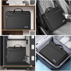 DocSafe Accordion File Organizer with Combination Lock,Fireproof Water Resistant Expanding File Folder with Multi Pockets,Document Organizer Home Office Travel Safe Storage for Letter Size Files,Black
