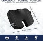 Skechers Seat Cushion, Air Cooled Memory Foam Cushion for Office Chair,Ergonomic Office Desk Accessories for Tailbone Pain Relief,Chair Cushions for Long Sitting Office Workers,Car Drivers,Black