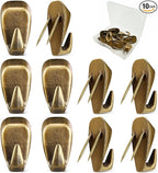 Hufopik 10 Pcs Cubicle Hooks - Fabric Panel Wall Clips for Hanging Coats, Pictures, Supports up to 40 lbs (Bronze)