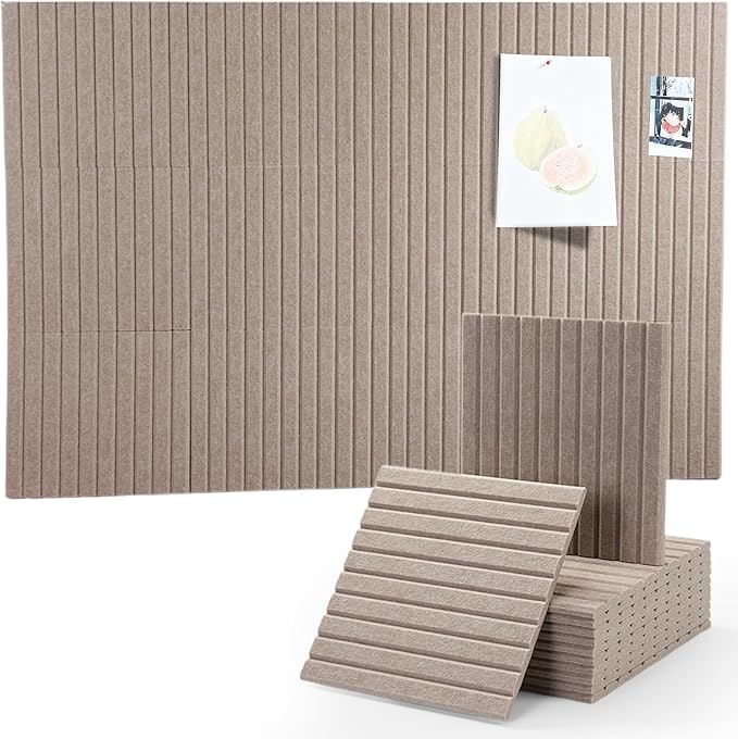 Large Felt Bulletin Board 48" x 36" WITH PUSH PINS & Wall Safe Adhesive Tabs – Modern Large Cork Board for walls in Home or Office, Versatile Felt Board Layout, Cork board, vision board, dream board