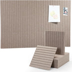 Large Felt Bulletin Board 48" x 36" WITH PUSH PINS & Wall Safe Adhesive Tabs – Modern Large Cork Board for walls in Home or Office, Versatile Felt Board Layout, Cork board, vision board, dream board