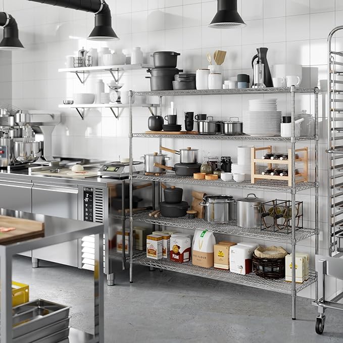 Regal Altair 18" Deep x 60" Wide x 64" Height Wire Shelving Kit | 5-Tier | NSF Commercial Storage Rack Unit
