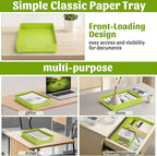 AZFUNN Letter-Size Tray Desk Letter Tray Paper Tray, Sturdy Heavy-Duty Plastic Printer Paper Tray, Single-Tier Stackable File Storage Organizer for Office Home (1, Green)