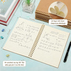 PerKoop 100 Pack Spiral Notebook 8.3 x 5.5 Inch College Ruled Notebook Bulk A5 Wide Ruled Journals Bulk 1 Subject 50 Sheets Thick Diary Notebooks for School, Office Business, Home Use(Kraft Brown)