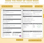 Clever Fox Dated Planner 2026-2027 – Weekly Life Planner Notebook for Time Management – Planner with Habits Tracker & To-Do List (Amber Yellow)