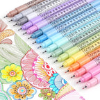 HANKU 0.38mm Fine Point Pen,16 Pack Colored Fineliner Bible Pens No Bleed Through,Extra Fine Tip Marker Pens for Bullet Journaling,Planner,Coloring,Bible Study Back to School Office Supplies