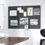 Neatsure Large Cork Board for Wall, 36" x 24" Bulletin Board with Pushpins, 6 Panels Felt Tiles Tack Push Pin Board for Office, Dark Gray