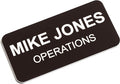 Custom Engraved Name Tag Badges – Personalized Identification with Pin or Magnetic Backing, 1.5 Inches x 3 Inches, Dark Brown/White
