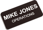 Custom Engraved Name Tag Badges – Personalized Identification with Pin or Magnetic Backing, 1.5 Inches x 3 Inches, Dark Brown/White