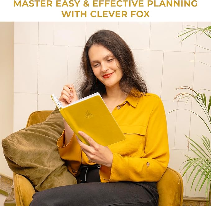 Clever Fox Dated Planner 2026-2027 – Weekly Life Planner Notebook for Time Management – Planner with Habits Tracker & To-Do List (Amber Yellow)