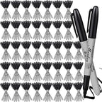 Thenshop 160 Pack Black Permanent Markers Bulk - Fine Point Permanent Marker Quick Drying Waterproof Pens for Doodling Writing Marking Classroom Work on Wood Metal Stone Glass, Office School Supplies