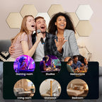 Acoustic Panels 12 Pack Soundproof Wall Panels, 14" X 12" X 0.4" Sound Proof Panles, High-Density Wall Decoration Sound Absorbing Panel, Hexagon Wall Panel for Home Office with Self-Adhesive-Brown