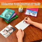 Photo Storage Box 5 x 7 Inches, 18 Inner Photo Cases with Dividers, Colorful Acid-Free Photo Storage Containers with Handle, Photo Organizer Craft Keeper for Stickers, Craft, Stamp