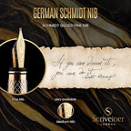 Scriveiner Luxury Fountain Pen - Stunning Luxury Pen, Real Gold Finish, Schmidt Gilded Nib (Fine), Converter, Best Pen Gift Set for Men & Women, Professional, Executive, Office, Nice Pens