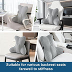 Ailuteie Lumbar Support Pillow(Pat. Pend) – Multi-Functional Ergonomic Back Cushion for Office Chair, Car Seat & Sofa, Reading Pillow with Firm Multi-Zone Support to Relieve Lower Back Pain,Zinc Gray