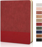 TSFPapier Lined Journal Notebook for Work College Ruled Note Book 7.2"x9.6" B5 PU Leather Daily Journaling 160 Pages for Women Men Writing Home School Supplies Business (Red)