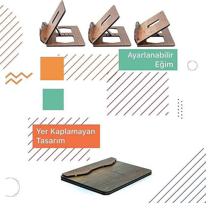 Vigo Wood Book Stand, Book Holder, Reading Stand, Cookbook Holder, Recipe Book Stand, Wooden Book Stands for Reading, Cookbook Stand for Kitchen, Book Holder for Reading in Bed (Cambridge)