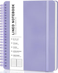 Lined Spiral Journal Notebook, B5 Spiral Notebook, 7.8''×10'' Journaling Notebooks for Work, School, Women, College Ruled Spiral Notebook, Hardcover Leather Notebook for Note Taking Business, Purple