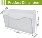 EasyPAG Single Pocket Wall File Organizer, Mesh Hanging File Folder Organizer for Letter/A4 Size Folders, Wall Mounted Vertical Mail Holder for Paperwork, Office, Home, School, White